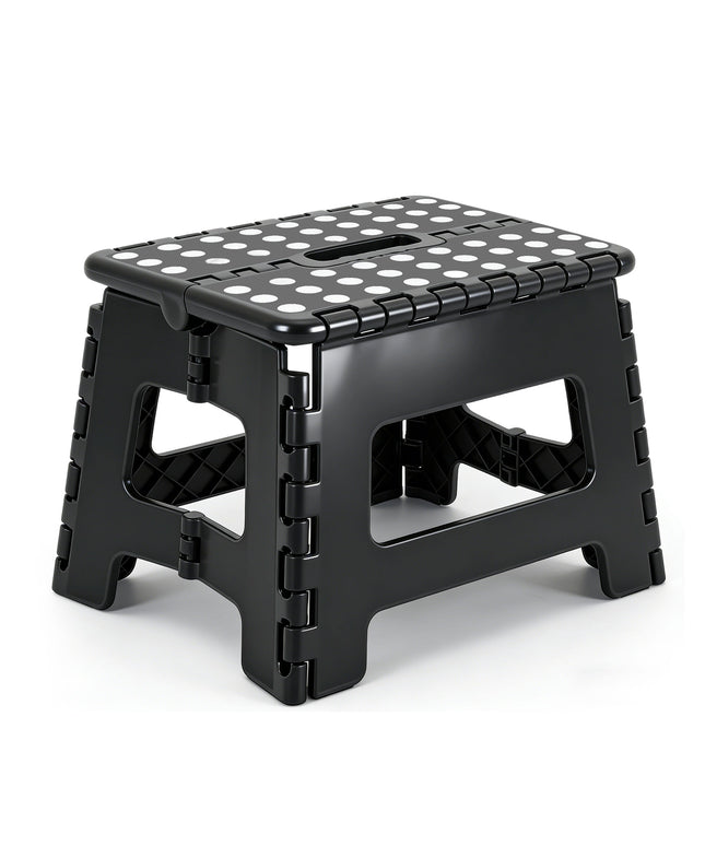 JONPONY Folding Step Stool - 9"Lightweight Step Stool is Sturdy Enough to Support and Safe Enough. Opens Easy with One Flip. Great for Kitchen, Bathroom, Bedroom