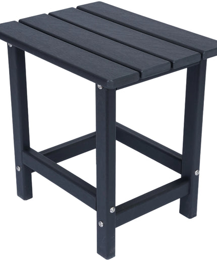 JONPONY HDPE Outdoor Side Table, Black | Waterproof Patio End Tables for Garden Poolside Balcony Deck Porch Backyard or Indoor Use, 17.5"L x 12.5"D x 16.5"H