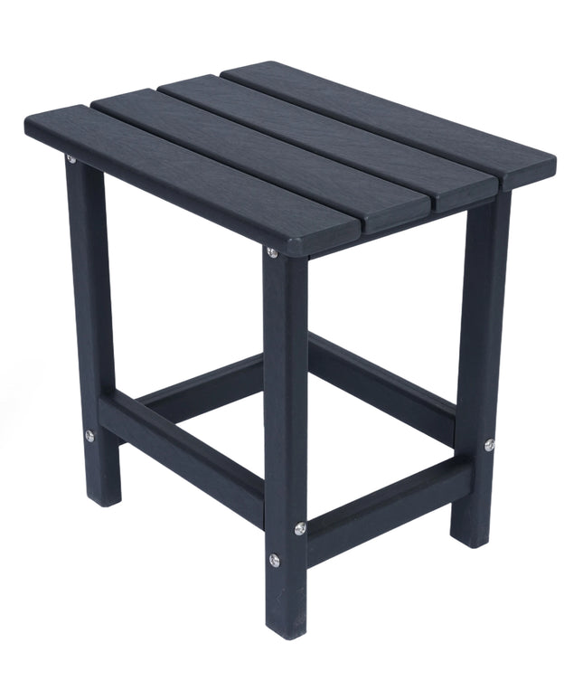 JONPONY HDPE Outdoor Side Table, Black | Waterproof Patio End Tables for Garden Poolside Balcony Deck Porch Backyard or Indoor Use, 17.5"L x 12.5"D x 16.5"H
