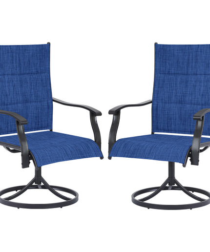 JONPONY Patio Swivel Dining Chairs Set of 2, Outdoor Dining Chairs 360°Swiwel with Steel Frame & Textilene Fabric, High Back Patio Dining Chairs