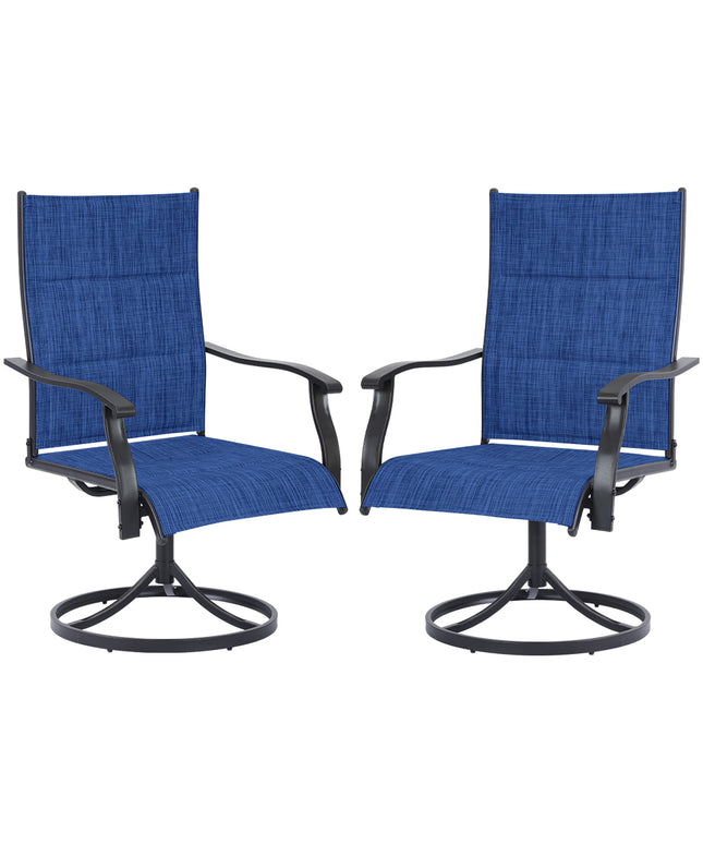 JONPONY Patio Swivel Dining Chairs Set of 2, Outdoor Dining Chairs 360°Swiwel with Steel Frame & Textilene Fabric, High Back Patio Dining Chairs