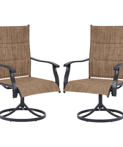 JONPONY Patio Swivel Dining Chairs Set of 2, Outdoor Dining Chairs 360°Swiwel with Steel Frame & Textilene Fabric, High Back Patio Dining Chairs