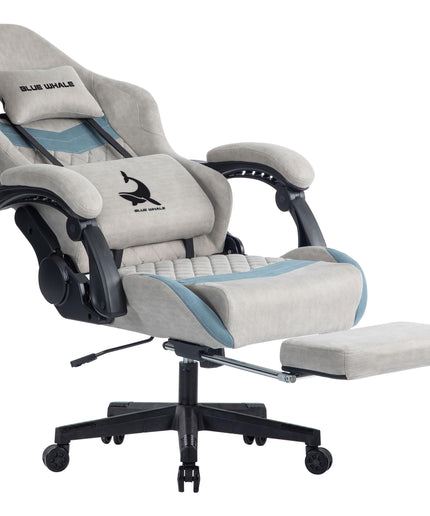 JONPONY Big and Tall Gaming Chair, Ergonomic Design, Gamer Chair PU Leather with Footrest and Lumbar Support, High Back Office Chair Support 8 Hours Long Sitting, Computer Chair,Grey