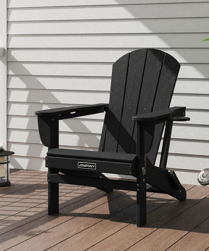 JONPONY Folding Adirondack Chair – Outdoor Patio & Backyard Seating