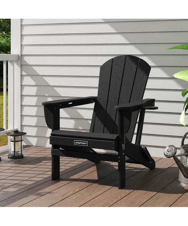 JONPONY Folding Adirondack Chair – Outdoor Patio & Backyard Seating