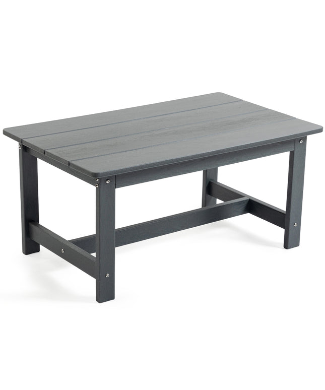 Jonpony Outdoor Coffee Table, Rectangle Patio Coffee Table, All-Weather Side Table for Balcony, Poolside, Deck, Garden, 37.7''L x 20.8''D x 17.7''H