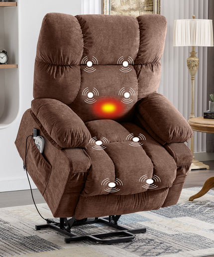 JONPONY Power Lift Recliner Chair Recliners for Elderly with Heat and Massage Recliner Chair for Living Room with Infinite Position and Side Pocket,USB Charge Port,Grey