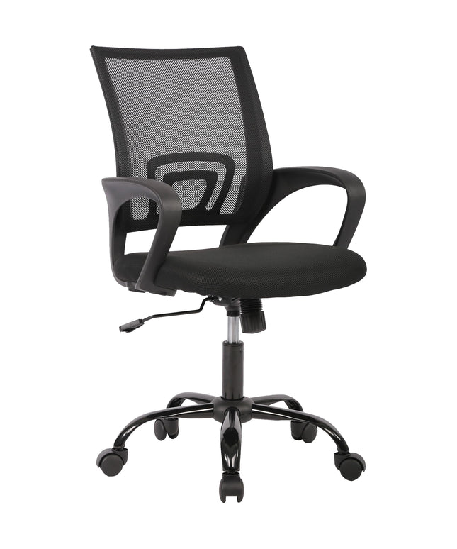 JONPONY Ergonomic Office Chair, Lumbar Support, Adjustable Height with Armrests for Adults,Black