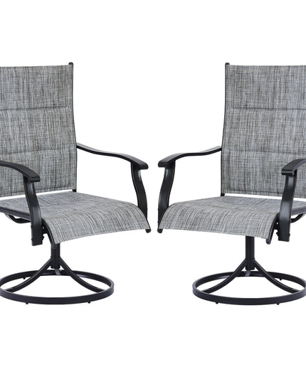 JONPONY Patio Swivel Dining Chairs Set of 2, Outdoor Dining Chairs 360°Swiwel with Steel Frame & Textilene Fabric, High Back Patio Dining Chairs