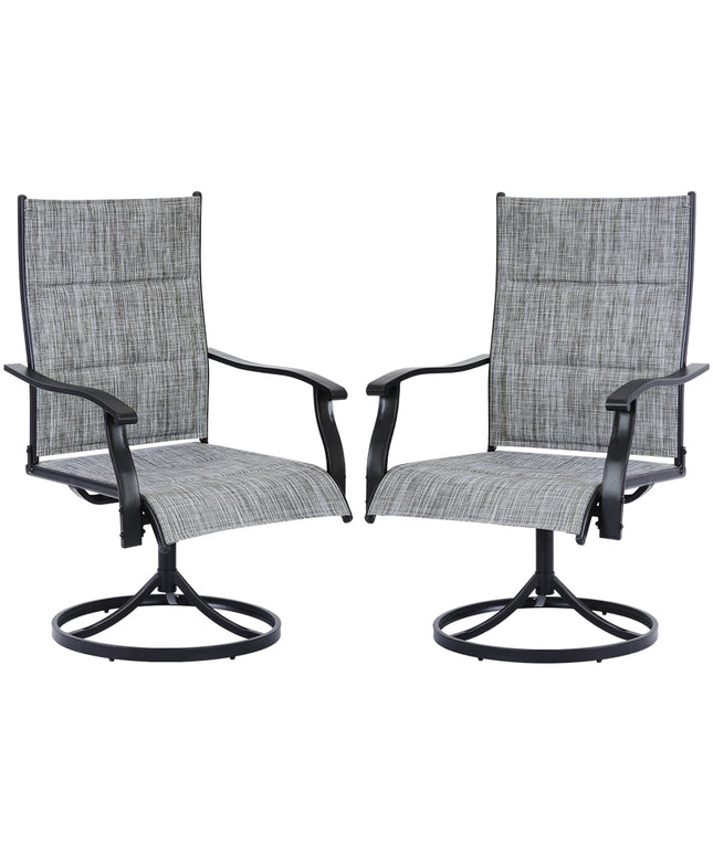 JONPONY Patio Swivel Dining Chairs Set of 2, Outdoor Dining Chairs 360°Swiwel with Steel Frame & Textilene Fabric, High Back Patio Dining Chairs