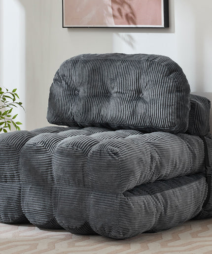 JONPONY Folding Sofa Bed, Convertible Sleeper Chair Couch with Pillow, Foldable Mattress Futon with Back Support, Portable Sleeper Chair Bed Comfort Floor Sofa for Living Room Bedroom, Single, Grey