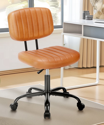 JONPONY Low Back Height Adjustment 360 Degree Rotation Office Desk Chair, Black