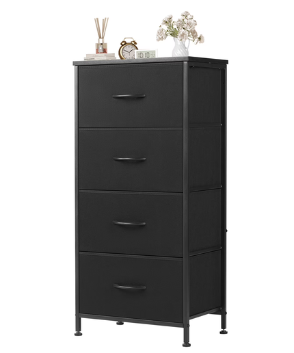 JONPONY 4 Drawer Fabric Dressers Cabinet, Ideal for Living Room & Bedroom Storage