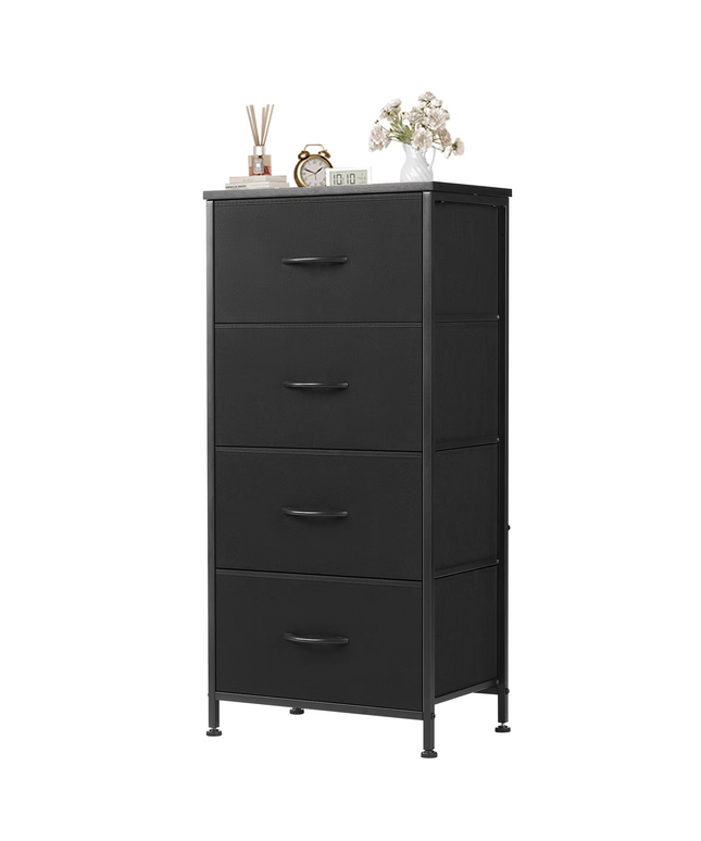 JONPONY 4 Drawer Fabric Dressers Cabinet, Ideal for Living Room & Bedroom Storage