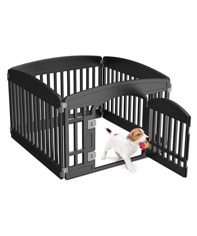 JONPONY Dog Playpen, Foldable Pet Pen with Door & Pet Safety Lock, Indoor/Outdoor Puppy Playpen, Customizable