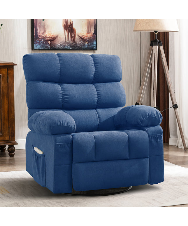 JONPONY Swivel Rocker Recliner Chair, Ergonomic Lounge Chair for Living Room,Small Spaces with Rocking Function,360° Swivel,Side Pocket,Gray