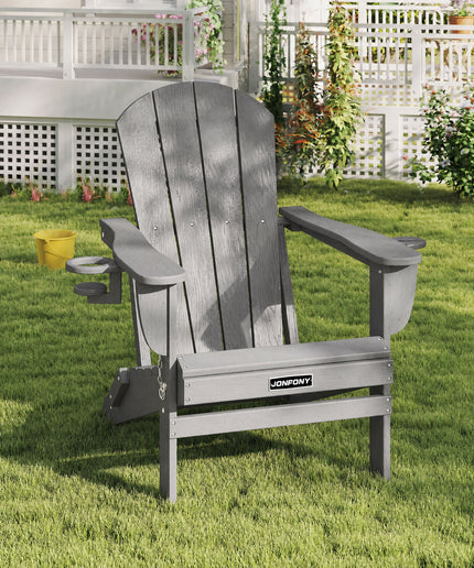 JONPONY Folding Adirondack Chair – Outdoor Patio & Backyard Seating