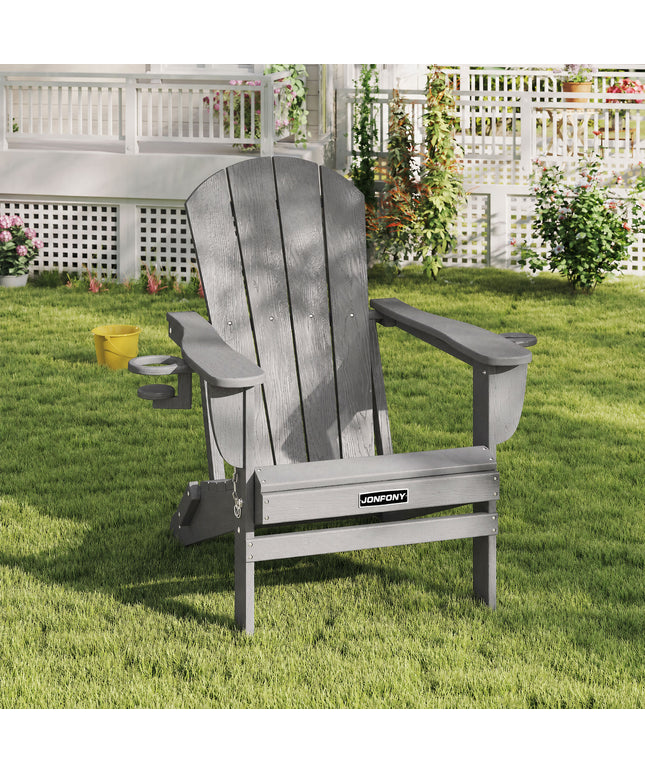 JONPONY Folding Adirondack Chair – Outdoor Patio & Backyard Seating
