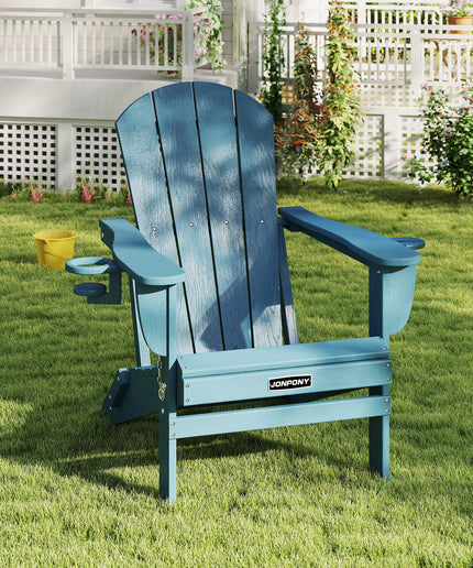 JONPONY Folding Adirondack Chair – Outdoor Patio & Backyard Seating