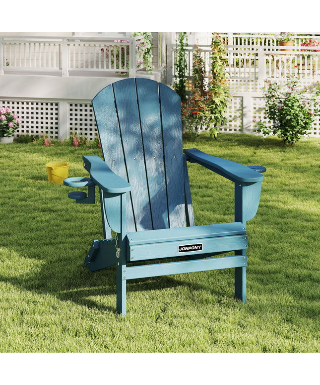 JONPONY Folding Adirondack Chair – Outdoor Patio & Backyard Seating