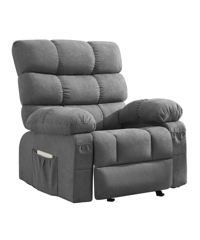 JONPONY Swivel Rocker Recliner Chair, Ergonomic Lounge Chair for Living Room,Small Spaces with Rocking Function,360° Swivel,Side Pocket,Gray