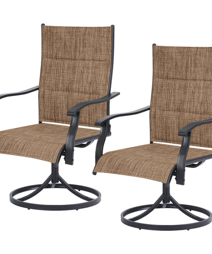 JONPONY Patio Swivel Dining Chairs Set of 2, Outdoor Dining Chairs 360°Swiwel with Steel Frame & Textilene Fabric, High Back Patio Dining Chairs