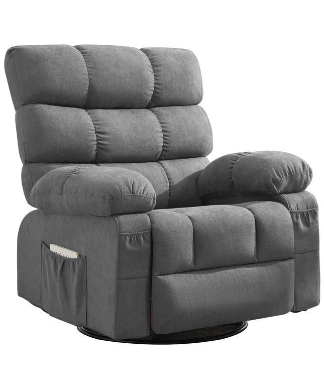 JONPONY Swivel Rocker Recliner Chair, Ergonomic Lounge Chair for Living Room,Small Spaces with Rocking Function,360° Swivel,Side Pocket,Gray