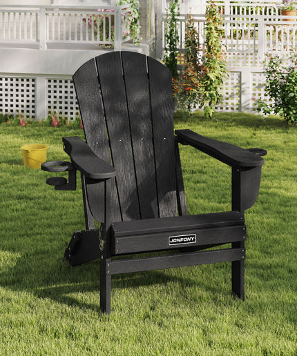 JONPONY Folding Adirondack Chair – Outdoor Patio & Backyard Seating