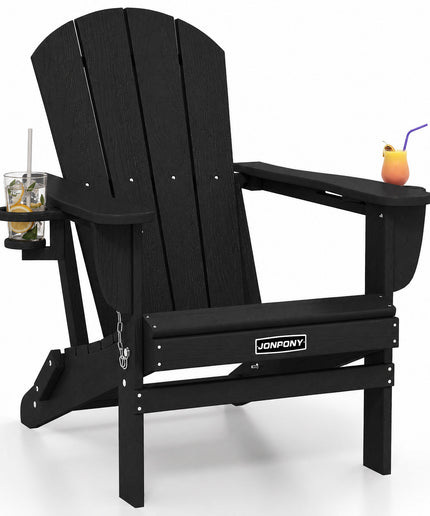 JONPONY Folding Adirondack Chair – Outdoor Patio & Backyard Seating