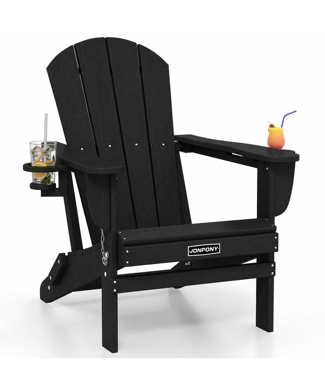 JONPONY Folding Adirondack Chair – Outdoor Patio & Backyard Seating