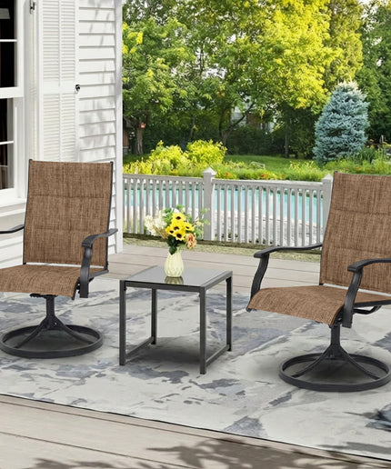 JONPONY Patio Swivel Dining Chairs Set of 2, Outdoor Dining Chairs 360°Swiwel with Steel Frame & Textilene Fabric, High Back Patio Dining Chairs