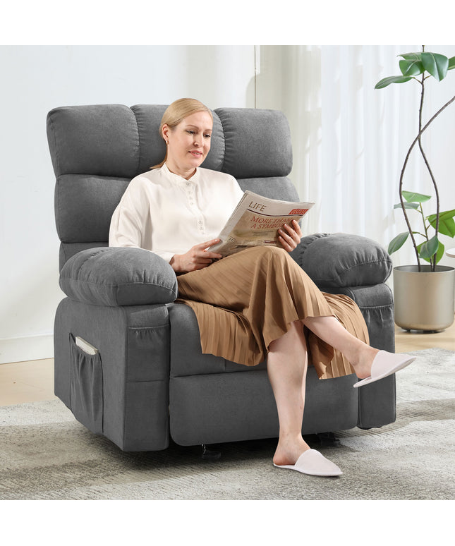 JONPONY Swivel Rocker Recliner Chair, Ergonomic Lounge Chair for Living Room,Small Spaces with Rocking Function,360° Swivel,Side Pocket,Gray