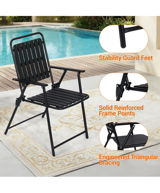 Jonpony 3 Pieces Patio Furniture Set, Bistro Table and Foldable Chairs, Waterproof Patio Furniture Folding Set, All-Weather outdoor table and chairs, Balcony Furniture for Porch, Yard, Garden, Black, Brown