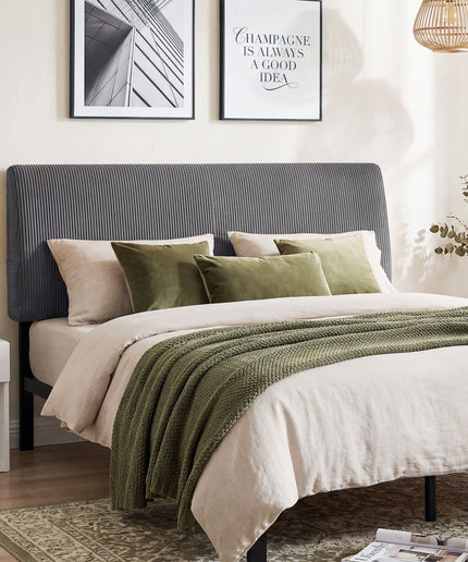 JONPONY Simple Upholstered Headboard for Queen Size Bed, Height Adjustable and Ergonomic Headboard,Easy Assemble, Sturdy and Durable,Grey