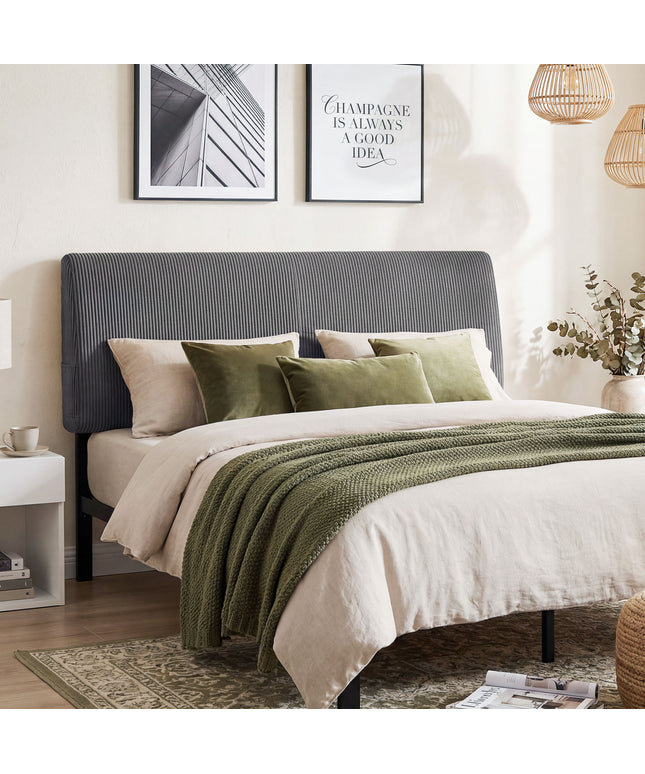 JONPONY Simple Upholstered Headboard for Queen Size Bed, Height Adjustable and Ergonomic Headboard,Easy Assemble, Sturdy and Durable,Grey