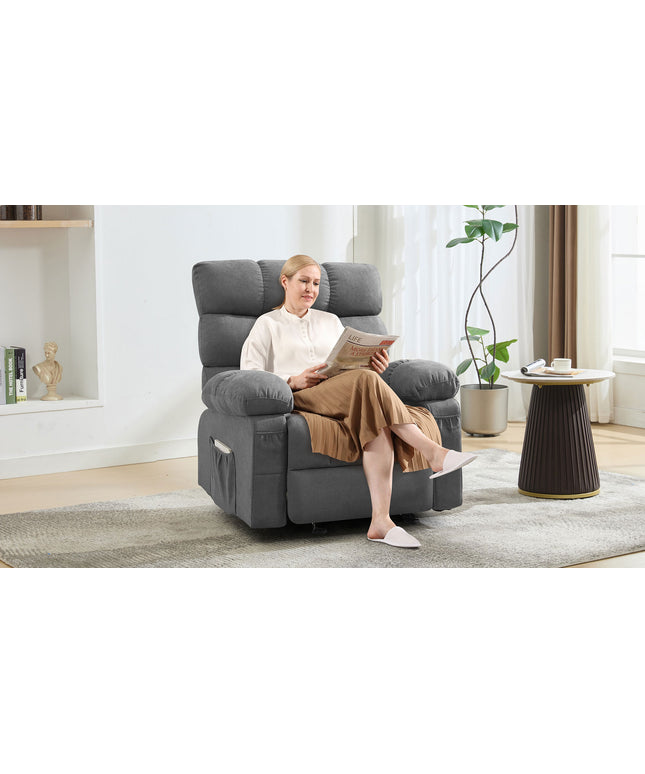 JONPONY Swivel Rocker Recliner Chair, Ergonomic Lounge Chair for Living Room,Small Spaces with Rocking Function,360° Swivel,Side Pocket,Gray