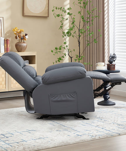 JONPONY Home Modern Comfort Reclining Chair,Elderly Single Rocker Sofa with Side Pocket for Bedroom Home Theater,Grey