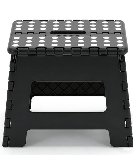 JONPONY Folding Step Stool - 9"Lightweight Step Stool is Sturdy Enough to Support and Safe Enough. Opens Easy with One Flip. Great for Kitchen, Bathroom, Bedroom