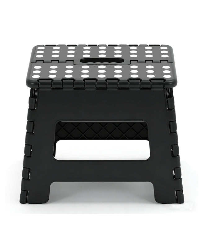 JONPONY Folding Step Stool - 9"Lightweight Step Stool is Sturdy Enough to Support and Safe Enough. Opens Easy with One Flip. Great for Kitchen, Bathroom, Bedroom