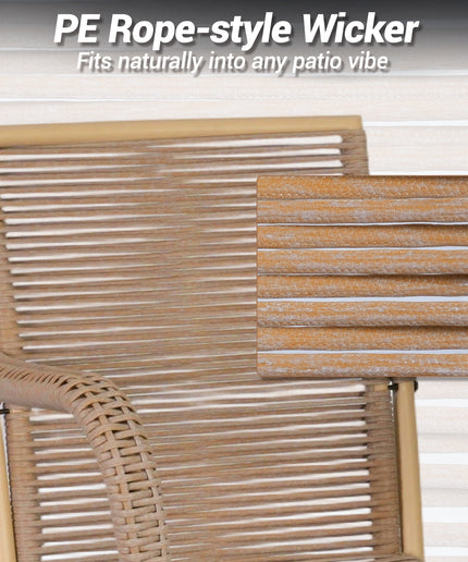 Jonpony Counter Height Bar Stool Set of 2, 30" Patio Rattan Bar Stool Chairs with Armrests, Outdoor Barstools for Porch Garden Indoor Kitchen, Yellow