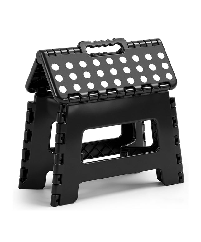 JONPONY Folding Step Stool - 9"Lightweight Step Stool is Sturdy Enough to Support and Safe Enough. Opens Easy with One Flip. Great for Kitchen, Bathroom, Bedroom