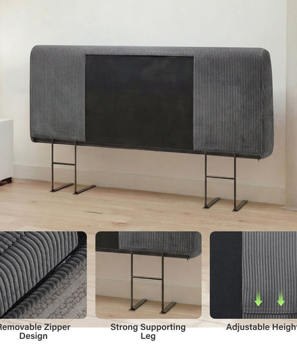 JONPONY Simple Upholstered Headboard for Queen Size Bed, Height Adjustable and Ergonomic Headboard,Easy Assemble, Sturdy and Durable,Grey