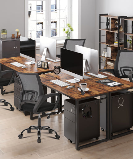 JONPONY Ergonomic Office Chair, Lumbar Support, Adjustable Height with Armrests for Adults,Black