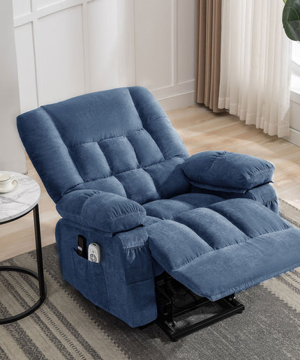 JONPONY Power Lift Recliner Chair for Elderly with Heat and Massage, Lay Flat Assist Recliner with Side Pocket for Living Room，Grey