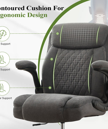 JONPONY Tall Office Chair for Standing Desk, Ergonomic High Office Chair with Adjustable Foot Ring, Flip-Up Armrests, Lumbar Support for Home office ,Dark Gray