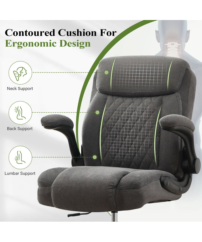 JONPONY Tall Office Chair for Standing Desk, Ergonomic High Office Chair with Adjustable Foot Ring, Flip-Up Armrests, Lumbar Support for Home office ,Dark Gray