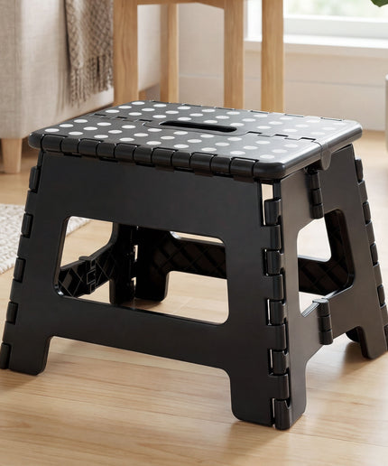 JONPONY Folding Step Stool - 9"Lightweight Step Stool is Sturdy Enough to Support and Safe Enough. Opens Easy with One Flip. Great for Kitchen, Bathroom, Bedroom