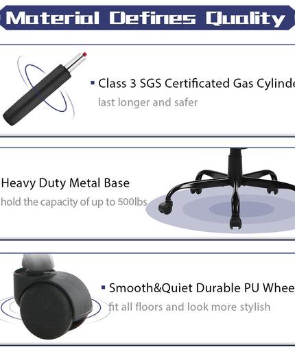 JONPONY Big and Tall Office Chair 500LBS Wide Seat Ergonomic Computer Desk Chair High Back Executive Leather Chair Adjustable Task Chair Lumbar Back Support 8 Hours Heavy Duty Design,Black