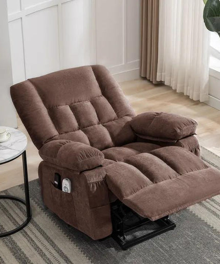 JONPONY Power Lift Recliner Chair for Elderly with Heat and Massage, Lay Flat Assist Recliner with Side Pocket for Living Room，Grey
