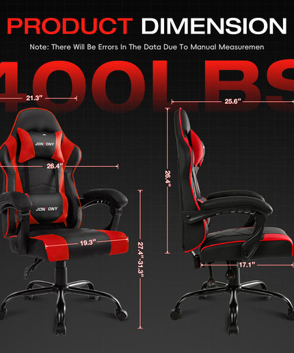 JONPONY Ergonomic Gaming Chairs,Office Chair,High Back Computer Chair,Adjustable 360° Swivel Chair with Headrest and Lumbar Support